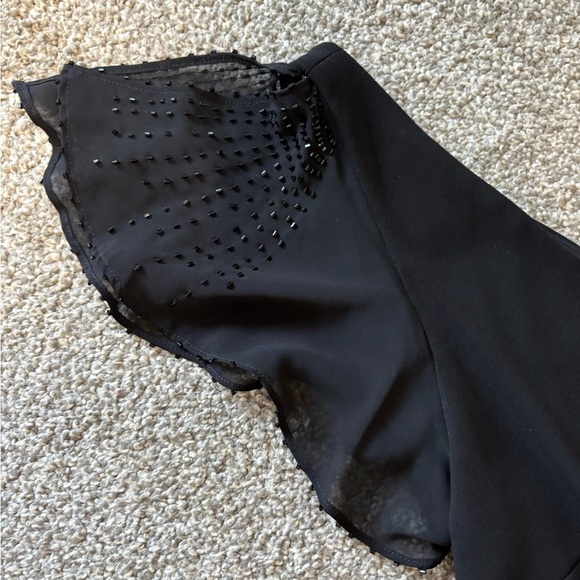 Vintage Jessica Black Cocktail Midi Beaded Dress Size 12 - Picture 13 of 14